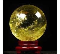 DSZUJTYROP Stone Yellow Crystal Ball Quartz Home Office Decorative (Color:Grade,Size:200-250g)