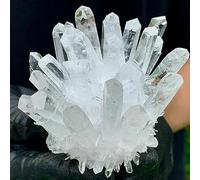 DSZUJTYROP Transparent Crystal Group White Cluster Home Decoration Ornaments (Size : 300-350g)