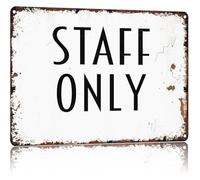DSZUJTYROP Vintage Private Sign Employees Only Tin Sign for Work Area Wall-Art 8 X 12 in