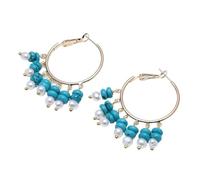 DSZUJTYROP White Blue Plated Circle Hoop Earrings For Women Exaggerate Circle Earrings