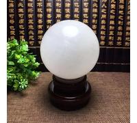 DSZUJTYROP White Calcite Sphere Ornament Gift Crystal Ball Magic Lucky for Feng Shui, Divination, Home Office Decor,20cm/7.9in