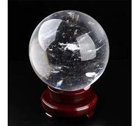 DSZUJTYROP White Crystal Ball Clear Quartz Gemstone Sphere with Stand Feng Shui Divination for Home Decor,Fortune Telling,10cm