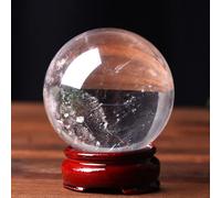 DSZUJTYROP White Crystal Ball Ornaments Feng Shui Stone Polished Home Office Shop Crafts,Clear,70mm