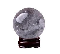 DSZUJTYROP White Crystal Ball Transparent Ornaments Raw Stone Polished Home Auspicious Office Crafts,A-40mm