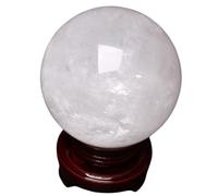 DSZUJTYROP White Crystal Ball with Stand,Large Gemstone Sphere Sculpture Figurine,Quartz for Home Decoration Crafts,19cm/7.5in