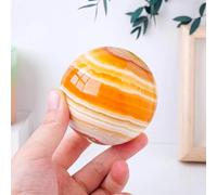 DSZUJTYROP Yellow Calcite Crystal Ball Home Decoration Desktop Art Crafts Gifts Ornaments (Size : 7-8CM)