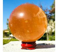 DSZUJTYROP Yellow Calcite Quartz Sphere Crystal Ball Ornaments (Size : 90-100mm)