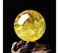 DSZUJTYROP Yellow Crystal Ball Raw Stone Ornaments Home Office Gift,50~60mm