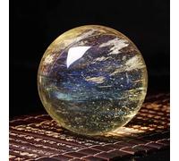 DSZUJTYROP Yellow Crystal Ball Smelting Ore Home Office Ornaments Hand-Polished,140mm