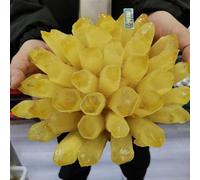 DSZUJTYROP Yellow Phantom Quartz Crystal Cluster Home Aquarium Office Ornaments Decor(710-800g)
