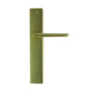 DT 2000 207410 - Maneta de puerta con placa (aluminio, sin bocallave), color Champagne