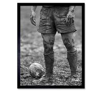 Dt Ball Rugby Mud Bowl Art Print Framed Poster Wall Decor 12X16 Inch