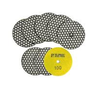 DT-DIATOOL Diamante Almohadilla de Pulido Seco 100mm 8 Piezas #100 para Granito Mármol Cerámico