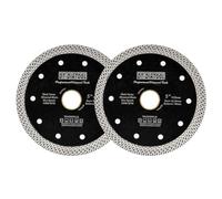 DT-DIATOOL Disco Tronzador Diamante 2 Piezas 125 mm Hoja de Sierra con Malla Turbo para Corte de Porcelanico Azulejos Mármol Granito Cerámica