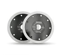 DT-DIATOOL Disco Tronzador Diamante 2 Piezas 125 mm Hoja de Sierra con X Malla Turbo para Corte de Porcelanico Azulejos Mármol Granito Cerámica