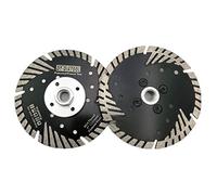 DT-DIATOOL Disco Tronzador Diamante 2 Piezas 125 mm x M14 Hoja de Sierra Turbo con Dientes Protectores para Cortar Moler Hormigón Mármol Granito Azulejos
