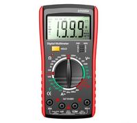 DT9205A Multímetro digital Rango automático Retroiluminación Voltaje Resistencia Corriente Capacitancia Continuidad Diodo Prueba Silicona Caja Rojo Probador de mano 17.33x8.9x3.32cm Para Técnicos