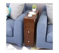 DTACBNEUZ Aparador para salón Gabinete Lateral de Esquina for Sala Estar, Moderno y Sencillo, con 2 cajones, sofá, Mesa pequeña Estrecha móvil 4 Ruedas(Teak Color,60x25x65cm)