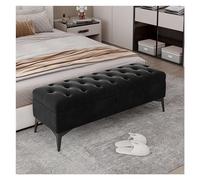 DTACBNEUZ Banco de Cama Banco de Almacenamiento Entrada Moderno Extremo Cama otomano tapizado Terciopelo for Dormitorio for pie capitoné Reposapiés Taburete(Negro,90 * 40 * 43cm)