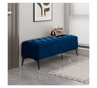DTACBNEUZ Banco de Cama Banco de Almacenamiento Entrada Moderno Extremo Cama otomano tapizado Terciopelo for Dormitorio for pie capitoné Reposapiés Taburete(Dark Blue,180 * 40 * 43cm)