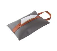 DTACBNEUZ Caja de pañuelos decorativa Caja de pañuelos cuero PU colgante for asiento trasero coche, bolsa almacenamiento for colgar, soporte papel, caja(Grijs)