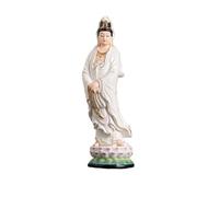 DTACBNEUZ Decoración del hogar Estatua de Buda de pie de cerámica Blanca for decoración de Oficina, Sala de Estar, decoración Zen Feng Shui