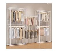 DTACBNEUZ Estante de exhibición de ropa Estante de exhibición tienda ropa, piso colgante doble capa, gabinete específico for centro comercial(Blanco)