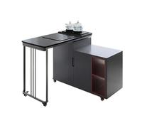 DTACBNEUZ Mesa de té Mesa Auxiliar móvil Carrito de té Sofá Sala Estar Aparador giratoria for Preparar integrada Recarga Agua automática y Apagado automático(Negro)