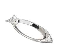 DTACBNEUZ plato hondo Plato de cena acero inoxidable, plato servicio for restaurante, pescado al vapor ovalado, postre for aperitivos en forma, bandeja cocina