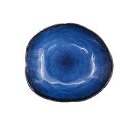 DTACBNEUZ plato hondo Plato de cena cerámica for el hogar, plato ensalada esmaltado azul, fruta, pan, vajilla Irregular, comida occidental/suministros cocina(26.5cm)