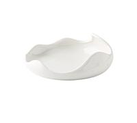 DTACBNEUZ plato hondo Plato de cerámica Irregular blanco, plato poco profundo for el hogar, frío, vajilla especial for Hotel, cena postre for restaurante(Grande)