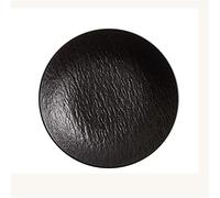 DTACBNEUZ plato hondo Plato de comedor hondo for el hogar Ensaladera cerámica sopa roca blanca Cocina del restaurante redondo esmerilado(Negro,Grande)