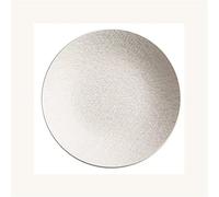 DTACBNEUZ plato hondo Plato de comedor hondo for el hogar Ensaladera cerámica sopa roca blanca Cocina del restaurante redondo esmerilado(Blanco,Medio)