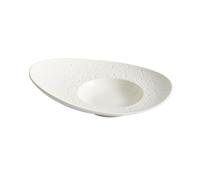 DTACBNEUZ plato hondo Plato de sopa exquisito, plato cena personalizado con forma sombrero, vajilla especial cerámica blanca for restaurante, Hotel y sensación Premium(14.5 inch)