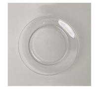 DTACBNEUZ plato hondo Plato de vidrio templado, plato transparente, for postre fruta, cocina, restaurante, cafetería, cena, plano(Medio)