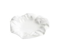 DTACBNEUZ plato hondo Plato plisado de cerámica blanca con forma comercial, plato for platos fríos restaurante y Hotel, poco profundo, vajilla artística especial(11.8 inch)
