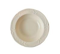 DTACBNEUZ plato hondo Vajilla De Color Crema Plato Pasta Cerámica Tazón Redondo Sopa Casero Restaurante Café Ensalada Postre Simple Hondo Sólido