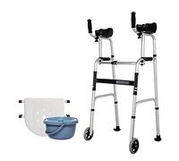 DTADYUO Marco de Inodoro s para Personas Mayores s para Personas Mayores Marco para Caminar Auxiliar de rehabilitación de 2 Ruedas de Aluminio Plegable con Almohadilla para reposabrazos e Inodoro, m