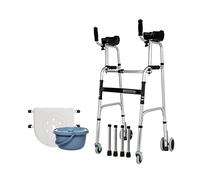 DTADYUO Marco de Inodoro s para Personas Mayores s para Personas Mayores Marco para Caminar Auxiliar de rehabilitación de 2 Ruedas de Aluminio Plegable con Almohadilla para reposabrazos e Inodoro, m