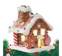 Dtaigou Adornos de casa de Jengibre Hechos de Arcilla | Adornos de árbol de Navidad iluminados de Pan de Jengibre,Casa de Caramelos de Arcilla de Cuento de Hadas para la decoración del