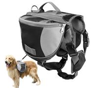 Dtaigou Arnés Mochila para Perro - con Bolsillos Laterales Suministros Ajustables,Mochila para Perro | para Caminar Camping Al Aire Noche Viaje Transporte Coche Avión Aeropuerto