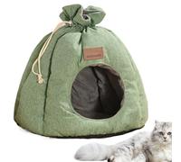 Dtaigou Cama Cueva para Gatos,Camas para Gatos para Gatos de Interior | Cama Interior para Mascotas con Forma de Saco - Cuevas Antideslizantes para Interiores de Invierno para Gatos con Alfombra