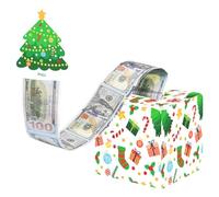 Dtaigou Dispensador de dinero navideño, hucha navideña para efectivo | Caja de efectivo con tarjeta Pull,Caja de almacenamiento de efectivo navideña con 50 bolsas, decoraciones para fiestas, soporte