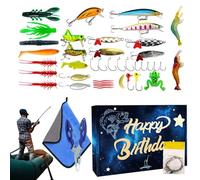 Dtaigou Juego De Señuelos De | Kit De Equipo De Y Señuelos,Kit De Cebos Realistas para Río | para Trucha, Perca Sol, Bagre, Salmón, Lucioperca, Agua Salada Y Dulce, Hombres, Papá, dor,