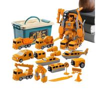 Dtaigou Juguetes Ensamblados De Automóviles De Ingeniería De Transformación Magnética, Juego De Juguetes De Vehículos De Construcción De Robots Magnéticos para Niños De 26 Piezas, Juguete Educativo