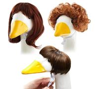 Dtaigou Peluca de pelo de ganso de porche, bonita peluca trenzada de gansos para porche, juego de 3 disfraces de decoración de césped, accesorios de decoración de patio para exteriores