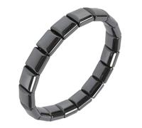 Dtaigou Pulsera De Hematita Para Caballeros | Negro Ajustable Con Estilo - Joyería De Hematita Con Cuentas Cuadradas,Para Cumpleaños San Valentín Navidad Viaje Diario Trabajo Papá Esposo Novio