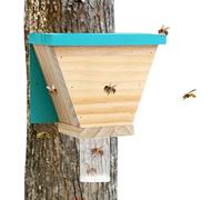 Dtaigou Trampa de madera para abejas, con bóveda extraíble de madera natural, trampas para abejas al aire libre, para el hogar, jardín, patio, porche, césped, patio, granja, crianza de abejas