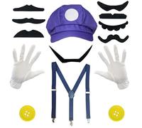 DTAOZFA 13 accesorios de disfraz de Super Brothers, disfraz de Super Bros para cosplay, disfraz de carnaval para adultos, gorro