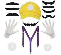 DTAOZFA 13 Piezas Super Brotras Accesorios de Vestuario, Súper Bros Cosplay Para Cosplay, Sombrero de Vestuario de Carnaval Para Adultos, Fiestas Temáticas, Juegos de Rol y Más